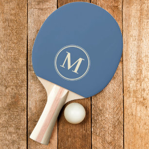 Raquette De Ping Pong Couleur bleu Capri monogramme solide