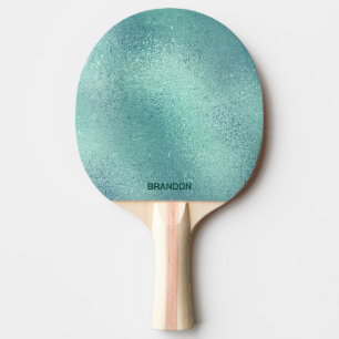 Raquette De Ping Pong Couleur de verre bleu vert irisé brillant