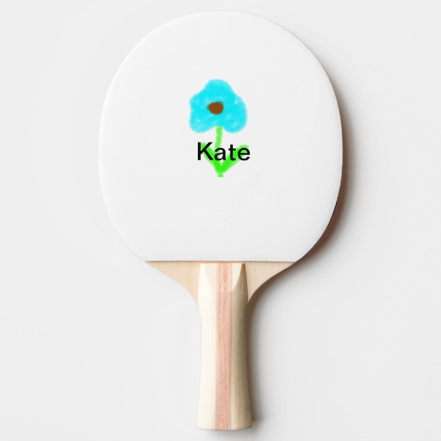 Raquette De Ping Pong Couleur d'eau bleu vert ajouter votre nom coussin  (Devant)