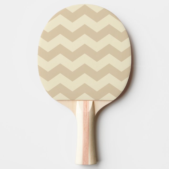 Raquette De Ping Pong Couleur dune de sable à rayures en zigzag (Devant)
