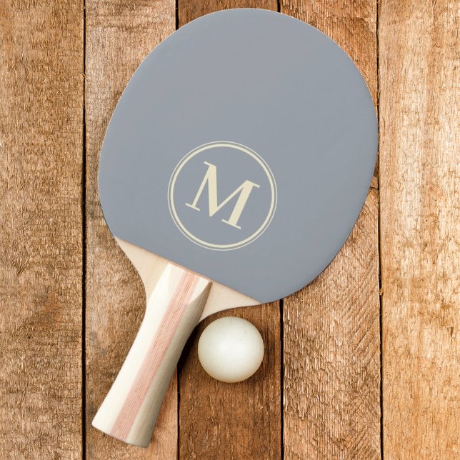 Raquette De Ping Pong Couleur Gris Dove Uni Monogramme (Créateur téléchargé)