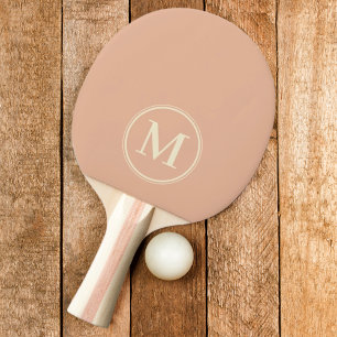 Raquette De Ping Pong Couleur pêche douce unie Monogramme