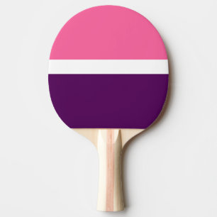 Raquette De Ping Pong Couleur rose blanche violet bleu clair design bloc