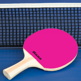 Raquette De Ping Pong Couleur rose chaud, texte différent des deux côtés