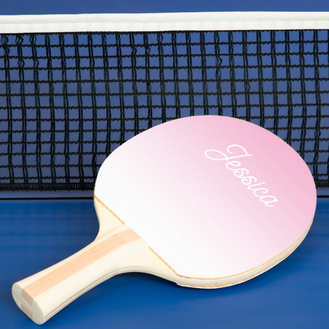 Raquette De Ping Pong Couleur rose clair ombrée (modifiable) et votre te (Insitu)