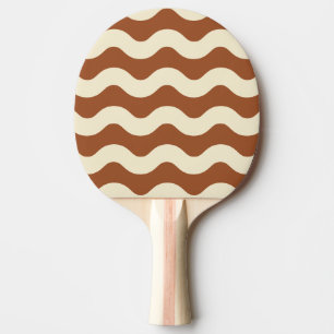Raquette De Ping Pong Couleur Soleil du désert à rayures ondulées