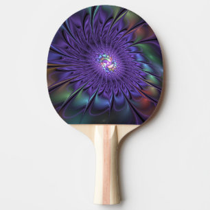 Raquette De Ping Pong Couleur tendance Moderne Abstrait Fleur fractale