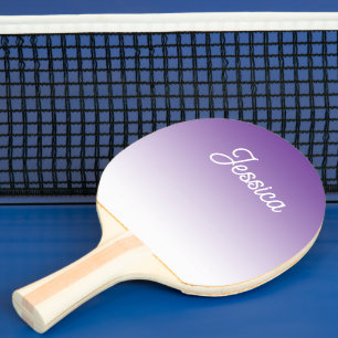 Raquette De Ping Pong Couleur violette ombrée (modifiable) et votre text