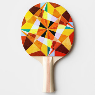 Raquette De Ping Pong Couleurs Chaudes Formes Géométriques Angulaires Fr