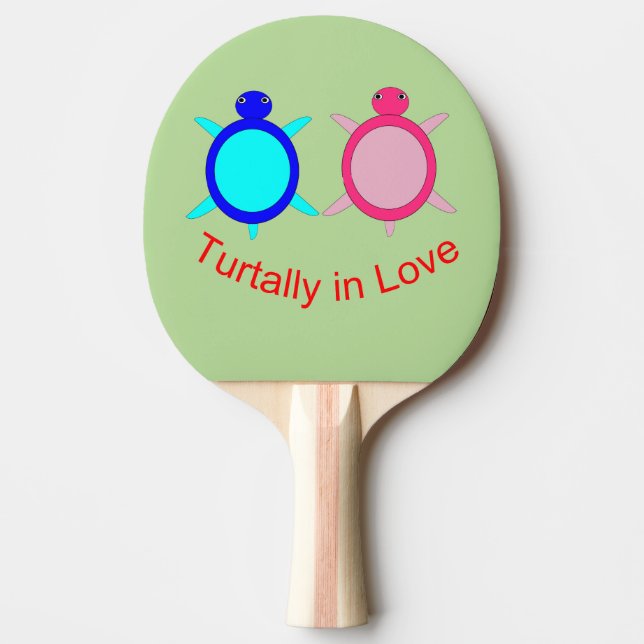 Raquette De Ping Pong Couple de tortue mignonne (Devant)
