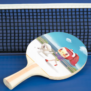 Raquette De Ping Pong Courir avec un chien au bord de la mer