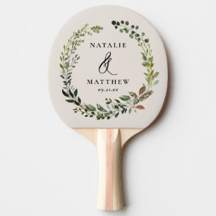 Raquette De Ping Pong Couronne feuillage rustique fête de mariage d'hiv