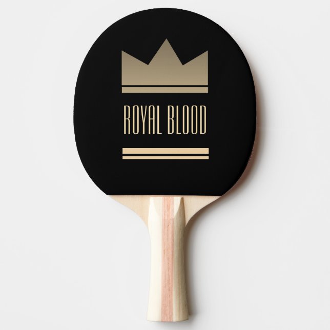 Raquette De Ping Pong Couronne royale noire et or (Devant)