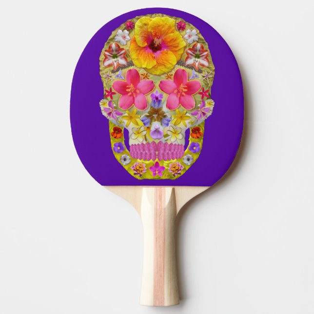 Raquette De Ping Pong Crâne de fleurs 4 - Tropical (Devant)