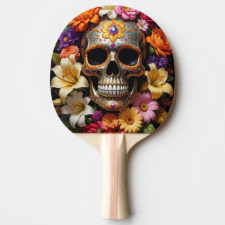 Raquette De Ping Pong Crâne en sucre orné