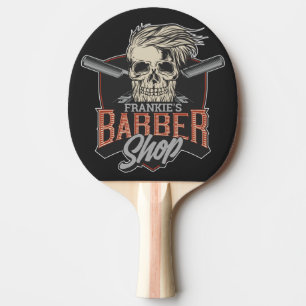 Raquette De Ping Pong Crâne et rasoirs de salon de coiffure personnalis