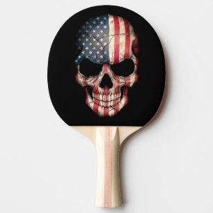 Raquette De Ping Pong Crâne personnalisable de drapeau américain