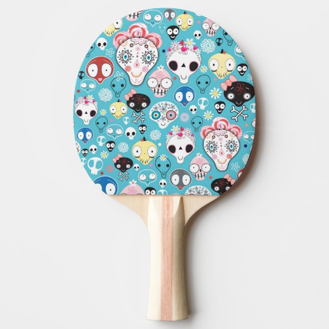 Raquette De Ping Pong Crâne riant de texture (Devant)