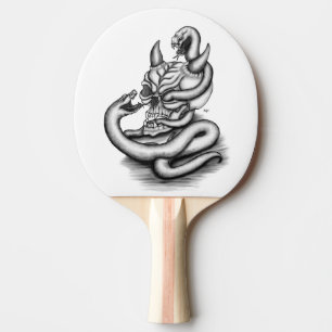 Raquette De Ping Pong Crâne - Tête diabolique avec serpent