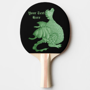 Raquette De Ping Pong créature imaginaire mythique dragon vert mignon