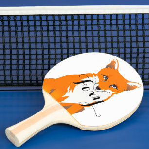 Raquette De Ping Pong Créatures forestières personnalisées Fox