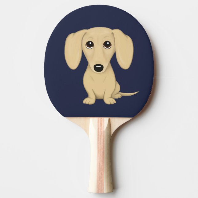 Raquette De Ping Pong Crème courte Haired Dachshund (Devant)