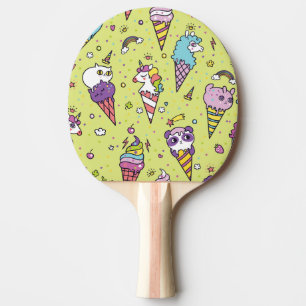 Raquette De Ping Pong Crème glacée Pop Cute : Motif animal