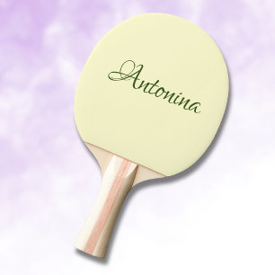 Raquette De Ping Pong Crème Jaune Nom moderne Minimaliste tendance