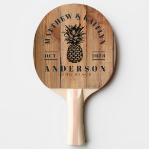 Raquette De Ping Pong Crête de mariage Ananas Tropical Ébauche de Maple
