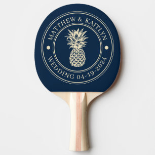 Raquette De Ping Pong Crête de mariage et noms de l'ananas bleu de mer p