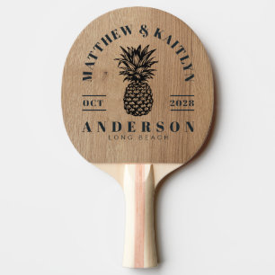 Raquette De Ping Pong Crête de mariage tropicale au bois de bouleau clai