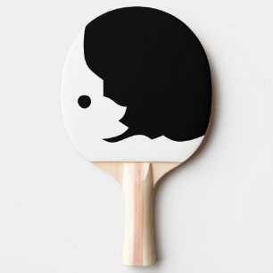 Raquette de ping pong croissant de lune noir et bl
