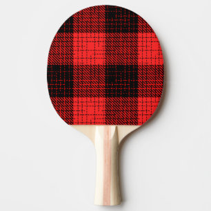 Raquette De Ping Pong Croix à carreaux rouge et noir Buffalo Check