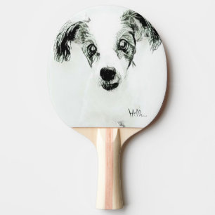 Raquette De Ping Pong Croquis de tête de chien mignon