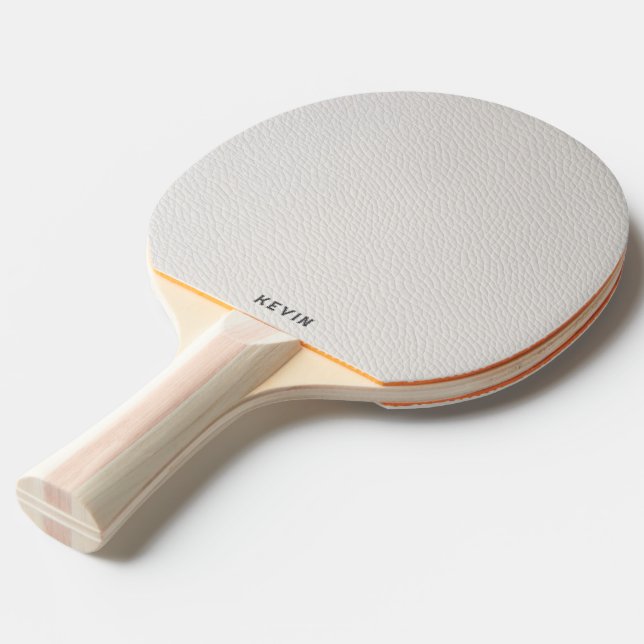 Raquette De Ping Pong Cuir synthétique blanc de luxe Monogram gris (Dos Angle)