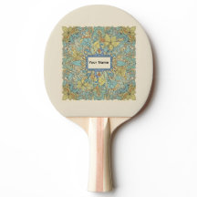 Custom Name Artistic Zentangle Ping Pong Paddle