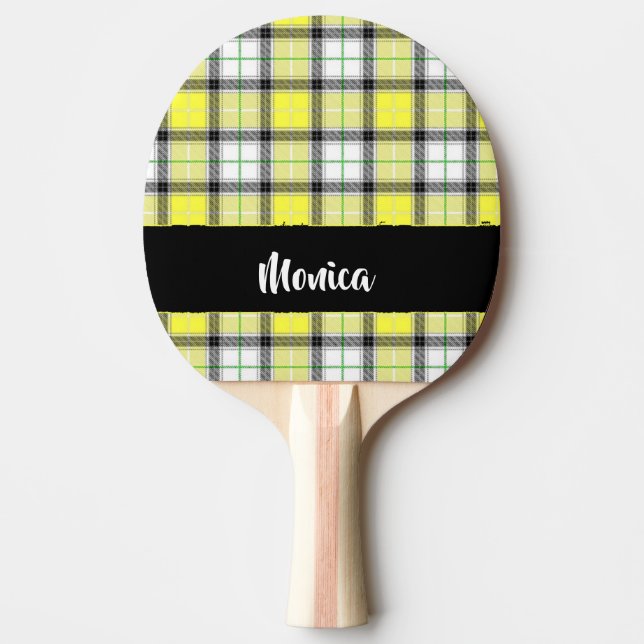 Raquette De Ping Pong Custom name yellow plaid (Devant)