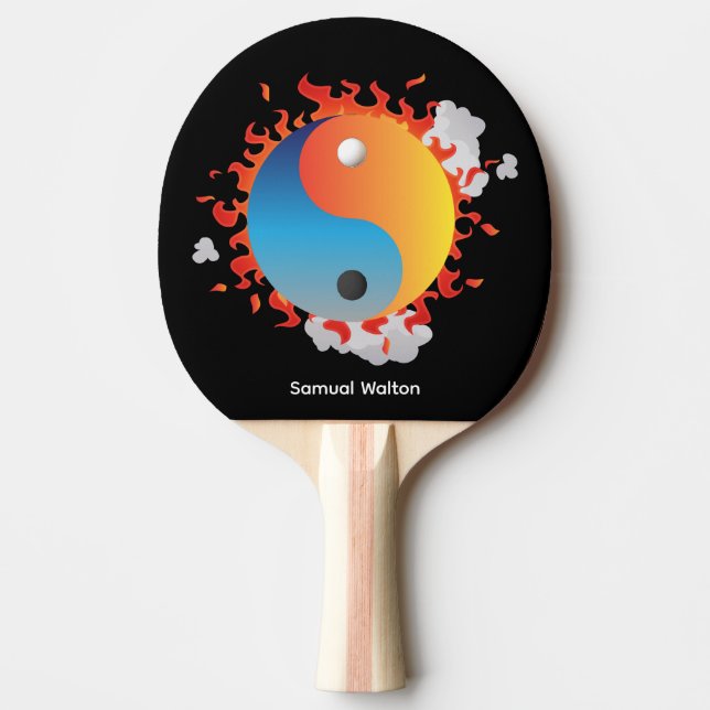 Raquette De Ping Pong Custom Ying Yang, Zen Taoism Symbol, Male Female  (Devant)