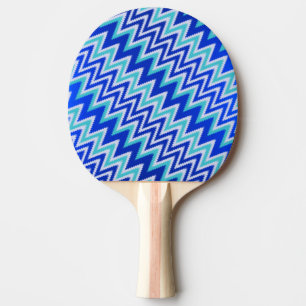 Raquette De Ping Pong Cute aqua bleu zigzag rayures porte-monnaie iPhone