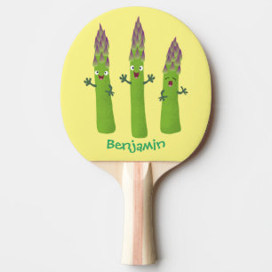 Raquette De Ping Pong Cute asperges chantant un trio végétal dessin anim