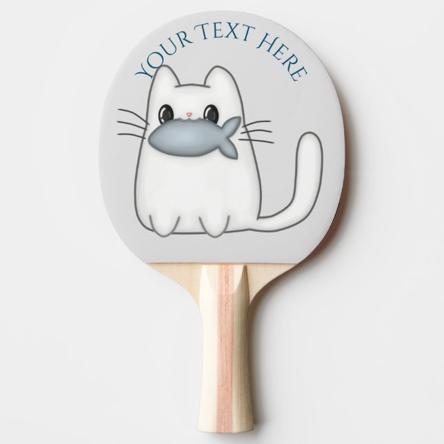 Raquette De Ping Pong Cute chat avec poisson Prix (Devant)