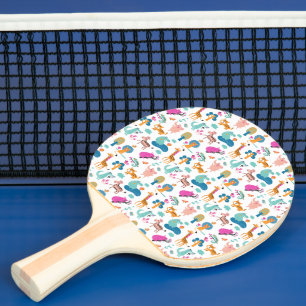 Raquette De Ping Pong Cute et colorée Jungle Animaux Motif