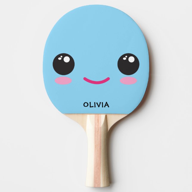 Raquette De Ping Pong Cute Happy Kawaii Face - Custom Ping Pong Paddle (Devant)