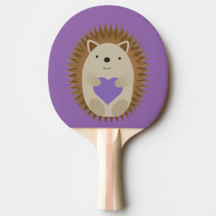Raquette De Ping Pong Cute Hérisson Vivre un coeur mauve