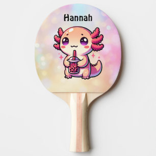 Raquette De Ping Pong Cute Kawaii Axolotl avec thé à bulle Personnalisé