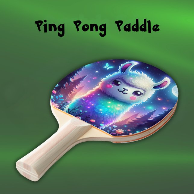 Raquette De Ping Pong Cute Llama / Tiger Holographique | (Créateur téléchargé)
