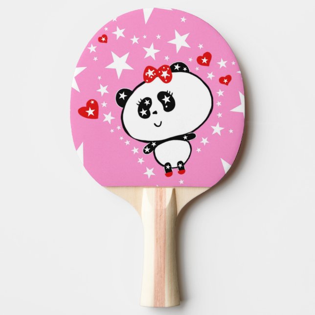 Raquette De Ping Pong Cute Panda Bears Funny Personnalisé (Devant)