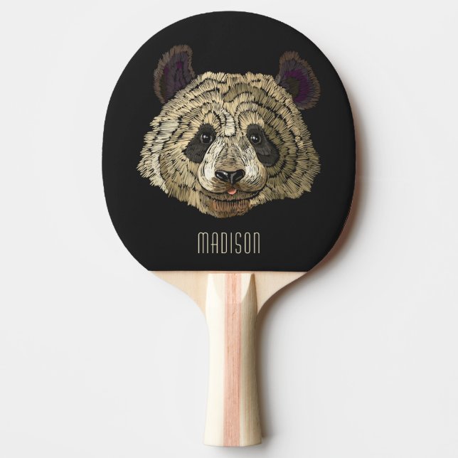 Raquette De Ping Pong Cute Panda Ours Nature Animal Nom Personnalisé (Devant)