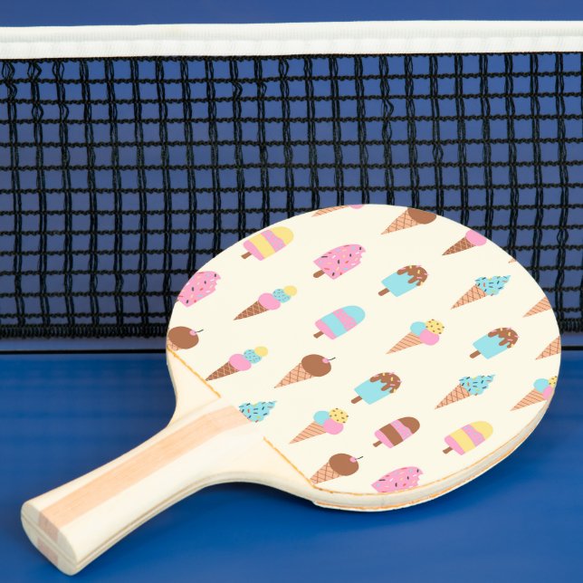 Raquette De Ping Pong Cute Pastel Motif de crème glacée (Insitu)