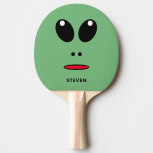 Raquette De Ping Pong Cute Vert Alien Visage amusant Personnalisé KIds